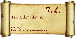 Tix Lóránt névjegykártya