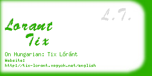 lorant tix business card